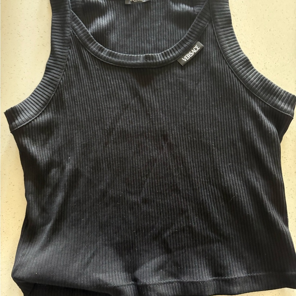 Black Ribbed Tank Top